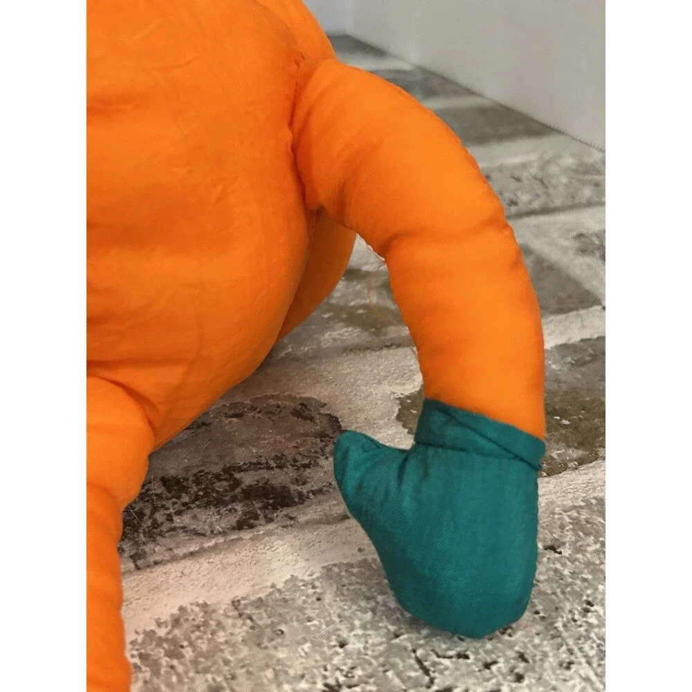 Vintage Toy-O-Rama Pumpkin Parachute Nylon Stuffed Plush Shelf Sitter Halloween